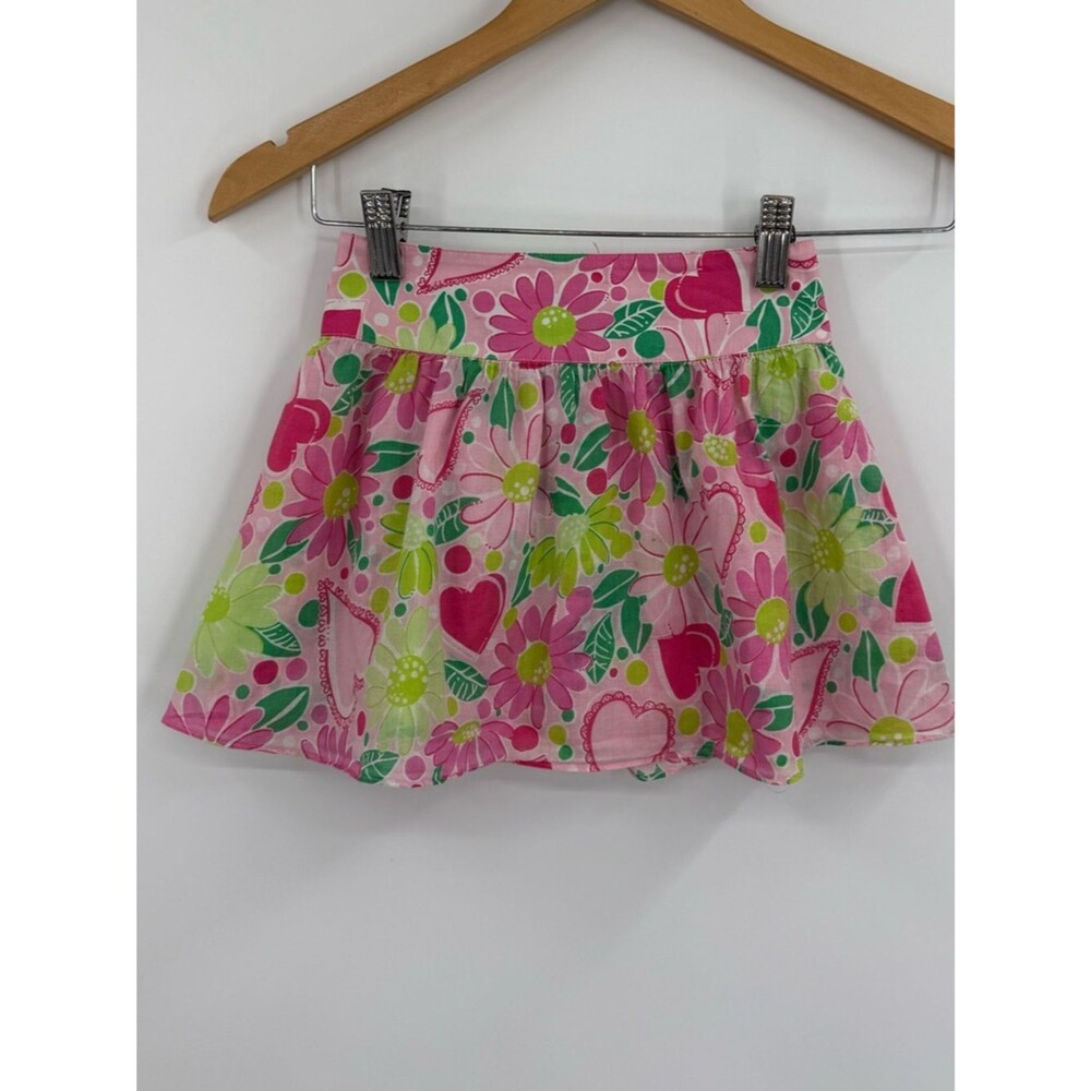 Lilly Pulitzer Floral Skirt | Pink, Green & Hot Pink Floral | Size 4 (Kids)